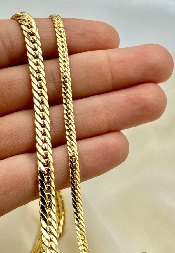 18k GOLD Curb Chain , Cuban Choker Chain Necklace 18",16",6.4MM ,4MM , Real Gold, Real Gold Chain, 18k Gold Chain, Gift ,anniversary Gift.