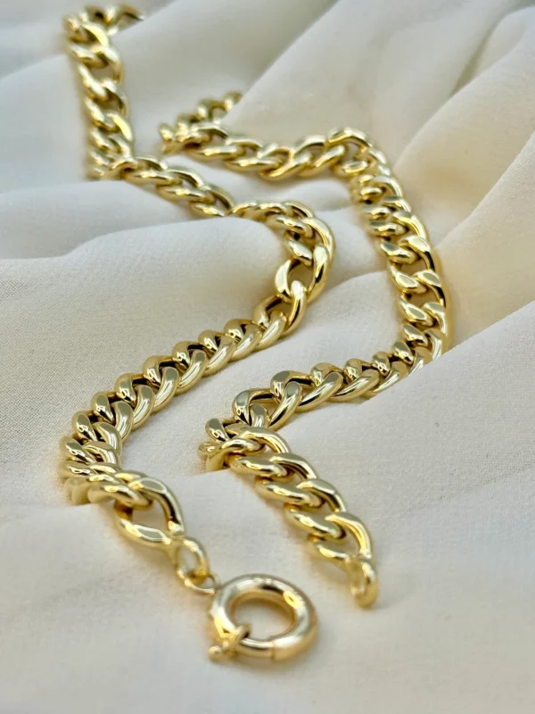 18K Gold Curb Bracelet,6.7MM ,Cuban Chain Bracelet-18K Curb Link Bracelet for Men & Women- Real 18k Gold- 7.5"Length - Birthday Gift.