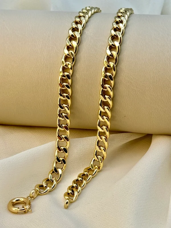 18K Gold Curb Bracelet,6.7MM ,Cuban Chain Bracelet-18K Curb Link Bracelet for Men & Women- Real 18k Gold- 7.5"Length - Birthday Gift.
