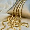 18K Solid Yellow Gold Box Chain Necklace, 20,22, inches , Real Gold Chain, Box Link Chain, Box Chain Gold, Birthday Gift ,Anniversary Gift .