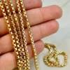 18K Solid Yellow Gold Box Chain Necklace, 20,22, inches , Real Gold Chain, Box Link Chain, Box Chain Gold, Birthday Gift ,Anniversary Gift .