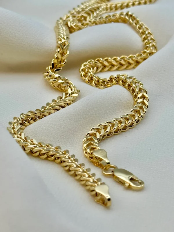 14k Solid Gold Franco Chain Diamond Cut,4.40mm,20",21.5",Gold Franco chain, Trending Gold chain,14k real Gold, for Him,for her,Birthday gift