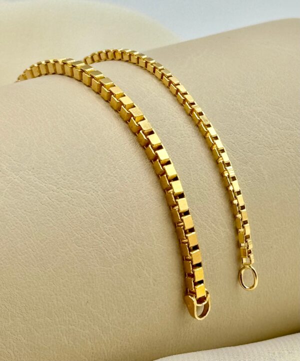 18k Solid Gold box Bracelet link , 2mm , 2.7 mm ,8” , box Bracelet , For Him ,Birthday Gift ,anniversary Gift, Christmas gift, For Her .