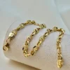 18k Gold ANCHOR CHAIN Bracelet, Anchor,4mm ,Mariner Gold Chain, Mariner chain , Real Gold ,For Her ,For Him ,Birthday Gift ,Christmas Gift.