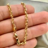 18k Gold ANCHOR CHAIN Bracelet, Anchor,4mm ,Mariner Gold Chain, Mariner chain , Real Gold ,For Her ,For Him ,Birthday Gift ,Christmas Gift.