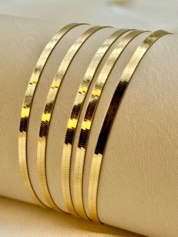18k Solid Gold Herringbone Necklace, Bracelet, Snake Chain Necklace ,Herringbone Chain , Flat Snake Chain Choker, herringbone necklace.