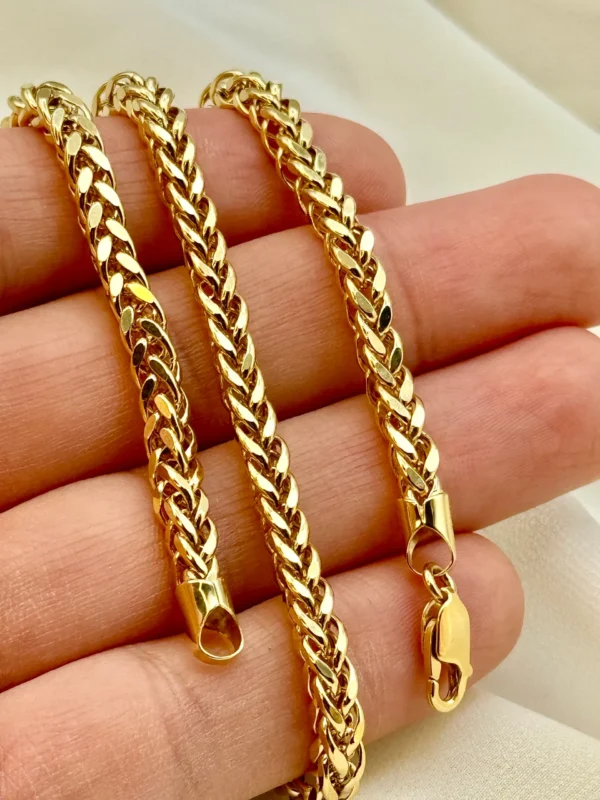 14k Gold Franco Chain Diamond Cut,4 mm,20", Gold Franco chain, Trending Gold chain,14k real Gold, for Him, for her, Birthday Gift.