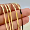 18k Solid Gold Herringbone Necklace, Bracelet, Snake Chain Necklace ,Herringbone Chain , Flat Snake Chain Choker, herringbone necklace.