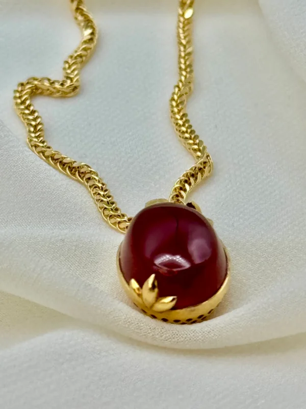 18k Gold Necklace with Aqeeq , Gold Dangle Earrings , Fringe Earrings , 18k Real Gold Earring ,Gift Earring, For Her, Birthday Gift.