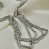 18k white Gold Foxtail Necklace, white Gold Chain, Real Gold necklace, 18k wheat white Gold, 18k Franco White Gold, Gifts, Birthday gift.