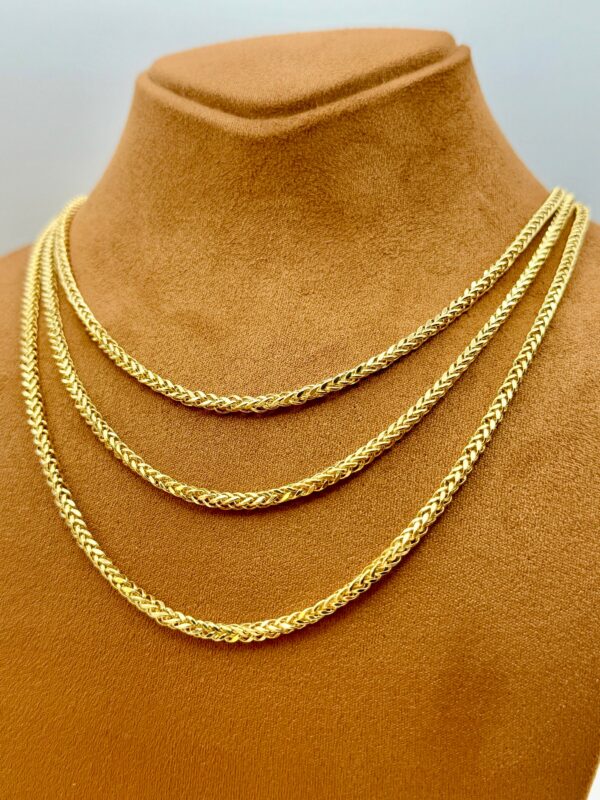 18k Solid gold Franco chain ,2.5MM,3MM Foxtail chain, foxtail necklace ,Trending gold chain, For Him, For Her ,Birthday gift, Christmas gift