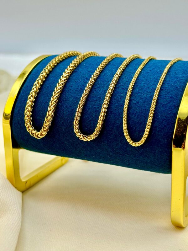 18k Gold Franco chain, Franco foxtail chain, foxtail necklace ,trending Gold chain,18k real Gold Chain, for Him, For Her, Birthday Gift.