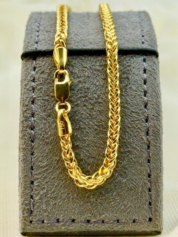 18k Gold Franco chain, Franco foxtail chain, foxtail necklace ,trending Gold chain,18k real Gold Chain, for Him, For Her, Birthday Gift.