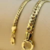 18k GOLD Curb Chain , Cuban Choker Chain Necklace 18",16",6.4MM ,4MM , Real Gold, Real Gold Chain, 18k Gold Chain, Gift ,anniversary Gift.