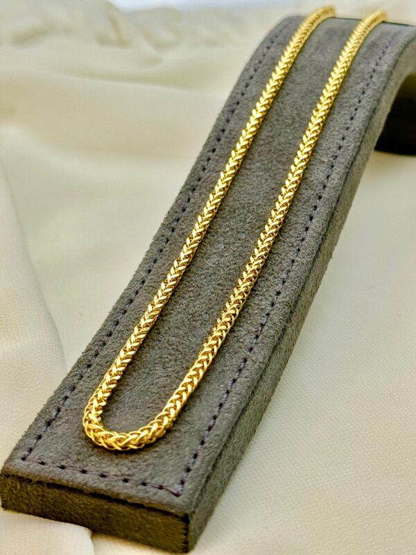 18k Gold Franco chain, Franco foxtail chain, foxtail necklace ,trending Gold chain,18k real Gold Chain, for Him, For Her, Birthday Gift.
