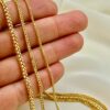 18k Gold Franco chain, Franco foxtail chain, foxtail necklace ,trending Gold chain,18k real Gold Chain, for Him, For Her, Birthday Gift.