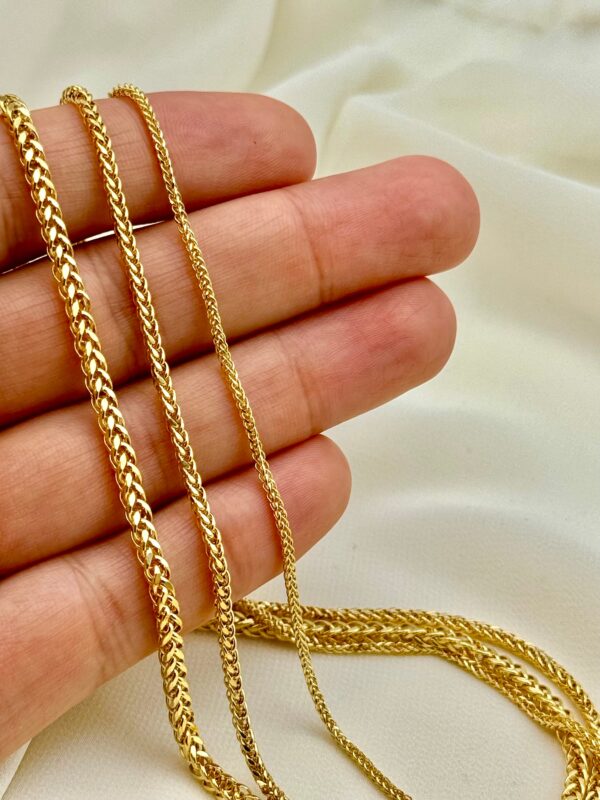 18k Gold Franco chain, Franco foxtail chain, foxtail necklace ,trending Gold chain,18k real Gold Chain, for Him, For Her, Birthday Gift.
