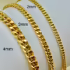 14k solid GOLD Curb Chain Necklace, 4MM, 3MM, 2MM, 14k Real Gold curb, Men and Ladies Gold Chain, 14k Gold Chain, Birthday Gift.