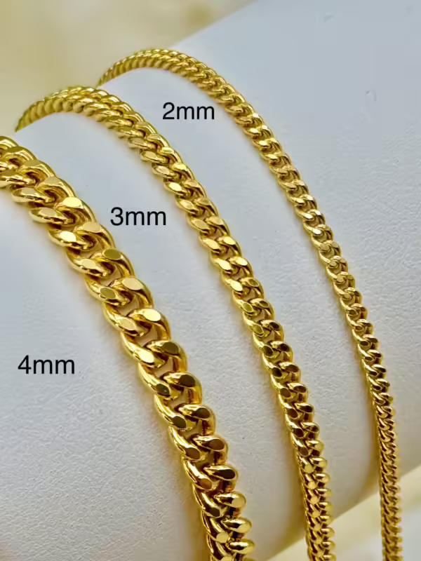 14k solid GOLD Curb Chain Necklace, 4MM, 3MM, 2MM, 14k Real Gold curb, Men and Ladies Gold Chain, 14k Gold Chain, Birthday Gift.