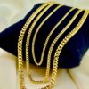 14k solid GOLD Curb Chain Necklace, 4MM, 3MM, 2MM, 14k Real Gold curb, Men and Ladies Gold Chain, 14k Gold Chain, Birthday Gift.