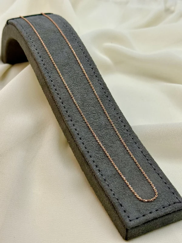 18k solid Gold Cable Chain Rose gold colour,18 inches , 1mm, gift for her, Cable Gold Chain, 18k Rose Gold Chain, Birthday Gift for Her .