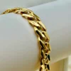 8K Gold Curb Bracelet,8.85 MM ,Cuban Chain Bracelet-18K Curb Link Bracelet for Men & Women- Real 18k Gold- 7.5"Length - Birthday Gift.