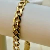 8K Gold Curb Bracelet,8.85 MM ,Cuban Chain Bracelet-18K Curb Link Bracelet for Men & Women- Real 18k Gold- 7.5"Length - Birthday Gift.