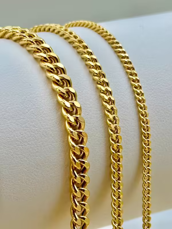 14k solid GOLD Curb Chain Necklace, 4MM, 3MM, 2MM, 14k Real Gold curb, Men and Ladies Gold Chain, 14k Gold Chain, Birthday Gift.