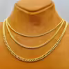 14k solid GOLD Curb Chain Necklace, 4MM, 3MM, 2MM, 14k Real Gold curb, Men and Ladies Gold Chain, 14k Gold Chain, Birthday Gift.