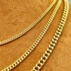 14k solid GOLD Curb Chain Necklace, 4MM, 3MM, 2MM, 14k Real Gold curb, Men and Ladies Gold Chain, 14k Gold Chain, Birthday Gift.