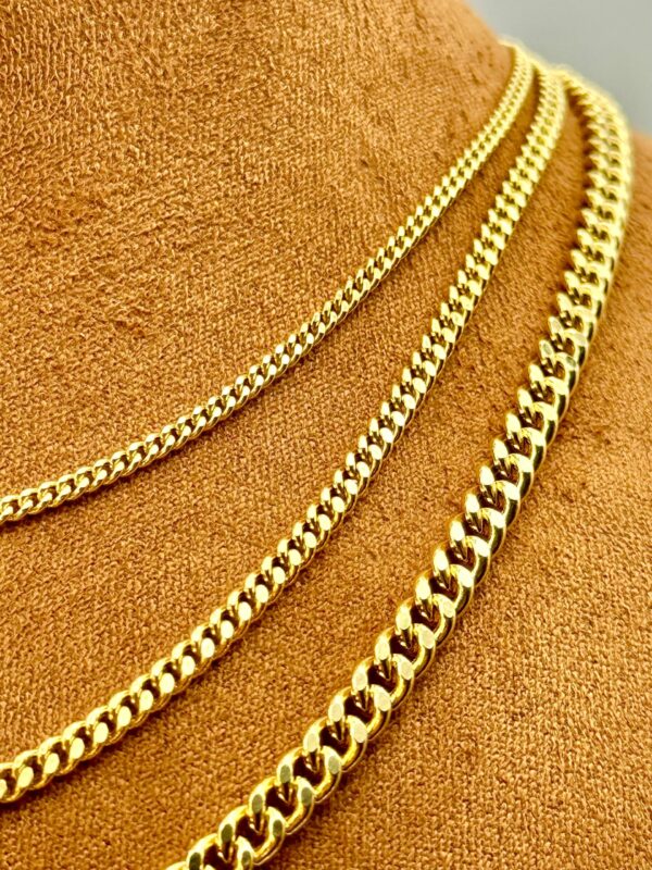 14k solid GOLD Curb Chain Necklace, 4MM, 3MM, 2MM, 14k Real Gold curb, Men and Ladies Gold Chain, 14k Gold Chain, Birthday Gift.