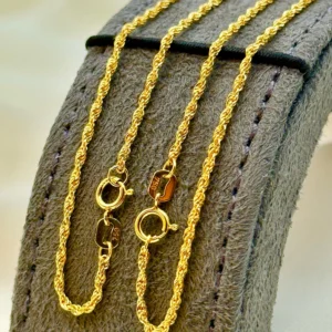 18k Gold Rope Chain Necklace ,1.5 mm,18k Gold Rope chain , Gold rope,18k rope chain,18k rope chain necklace, 18k rope, Birthday Gift .