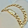 8K Gold Curb Bracelet,8.85 MM ,Cuban Chain Bracelet-18K Curb Link Bracelet for Men & Women- Real 18k Gold- 7.5"Length - Birthday Gift.