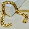 8K Gold Curb Bracelet,8.85 MM ,Cuban Chain Bracelet-18K Curb Link Bracelet for Men & Women- Real 18k Gold- 7.5"Length - Birthday Gift.