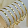 18k Solid Gold Herringbone Necklace, Bracelet, Snake Chain Necklace ,Herringbone Chain , Flat Snake Chain Choker, herringbone necklace.