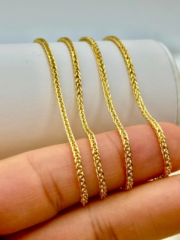 18k Real Gold Franco Bracelet, 7.5", 2 mm width, For Him, For Her, Birthday Gift, Franco bracelet, Unique Bracelet, Birthday Gift.