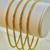 18k Real Gold Franco Bracelet, 7.5", 2 mm width, For Him, For Her, Birthday Gift, Franco bracelet, Unique Bracelet, Birthday Gift.