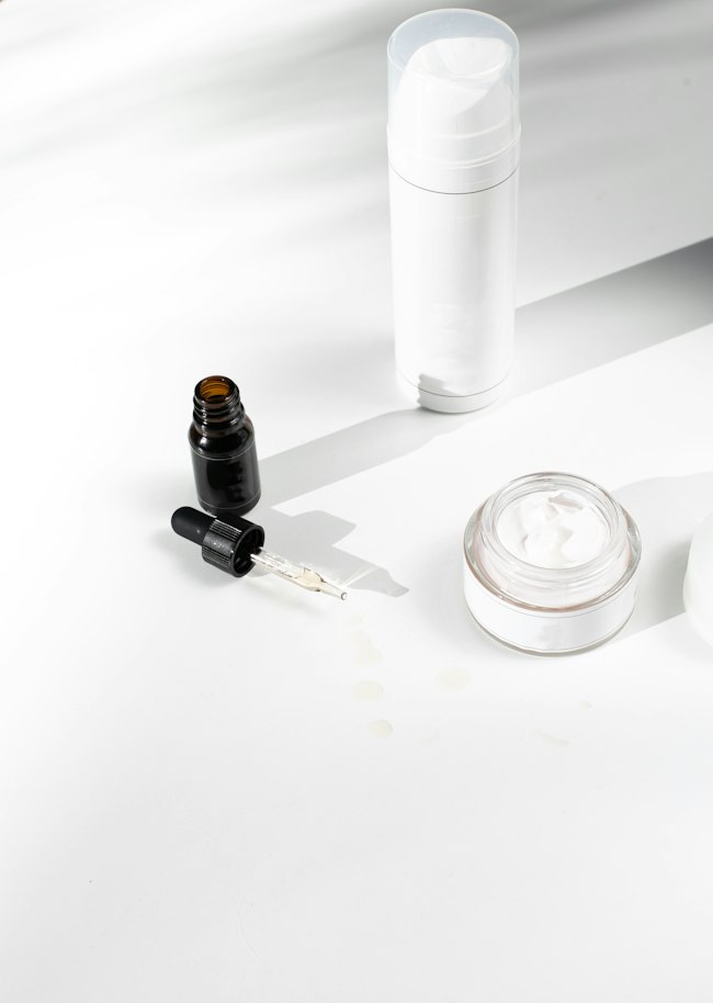 Skincare packaging and daily beauty essentials